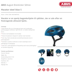 Abus Macator Steel Blue Cykelhjlem -MIPS Cykelhjelme Salg 2023 macator steel blue cykelhjlem fra abus cykelhjelm
