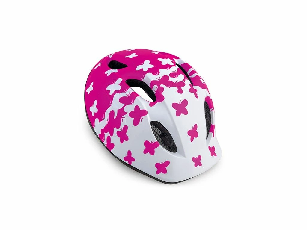 MET Cykelhjelm Buddy White Pink Butterflies/Matt 3 MET Cykelhjelm Buddy White Pink Butterflies/Matt