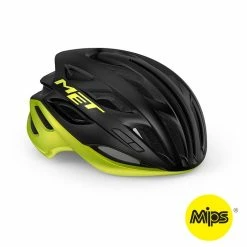 MET Cykelhjelm Estro MIPS Black Lime Yellow Metallic/Glossy