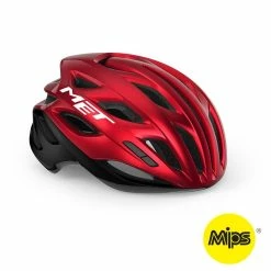MET Cykelhjelm Estro MIPS Red Black Metallic/Glossy