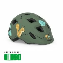 MET Hooray Green Forest/Glossy - Børnecykelhjelm