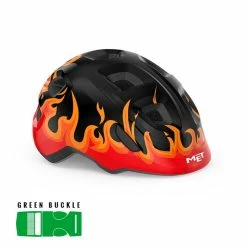MET Hooray Black Flames/Glossy - Børnecykelhjelm